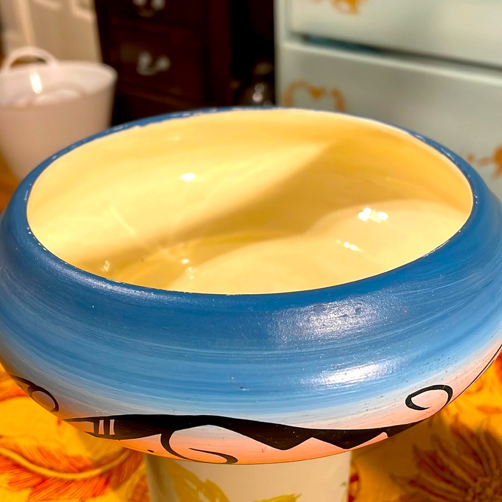 Navajo Ceramic Pottery Bowl signed by Blkhorse Navajo
